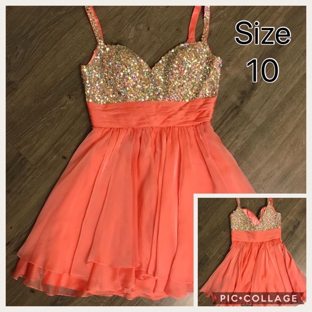 La Femme coral cocktail dress